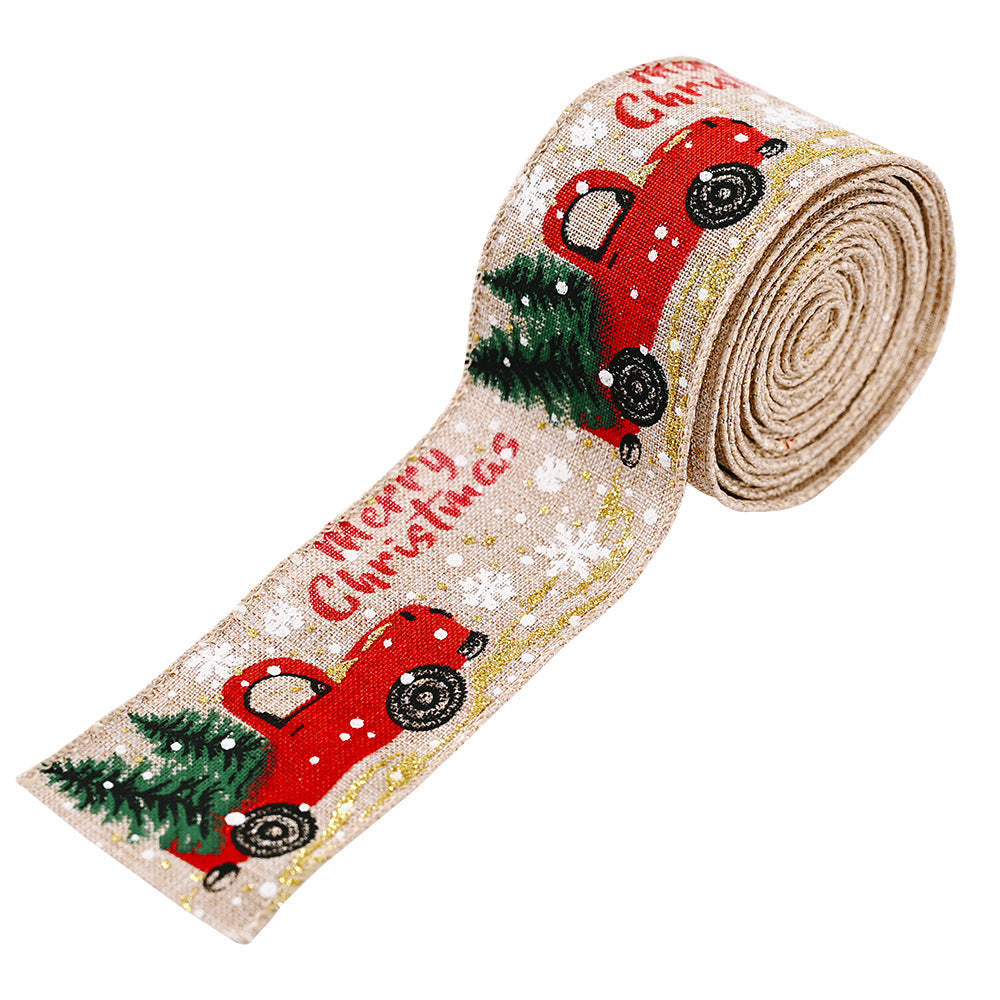 Ruban de Noël 5 mètres — Voitures et sapins