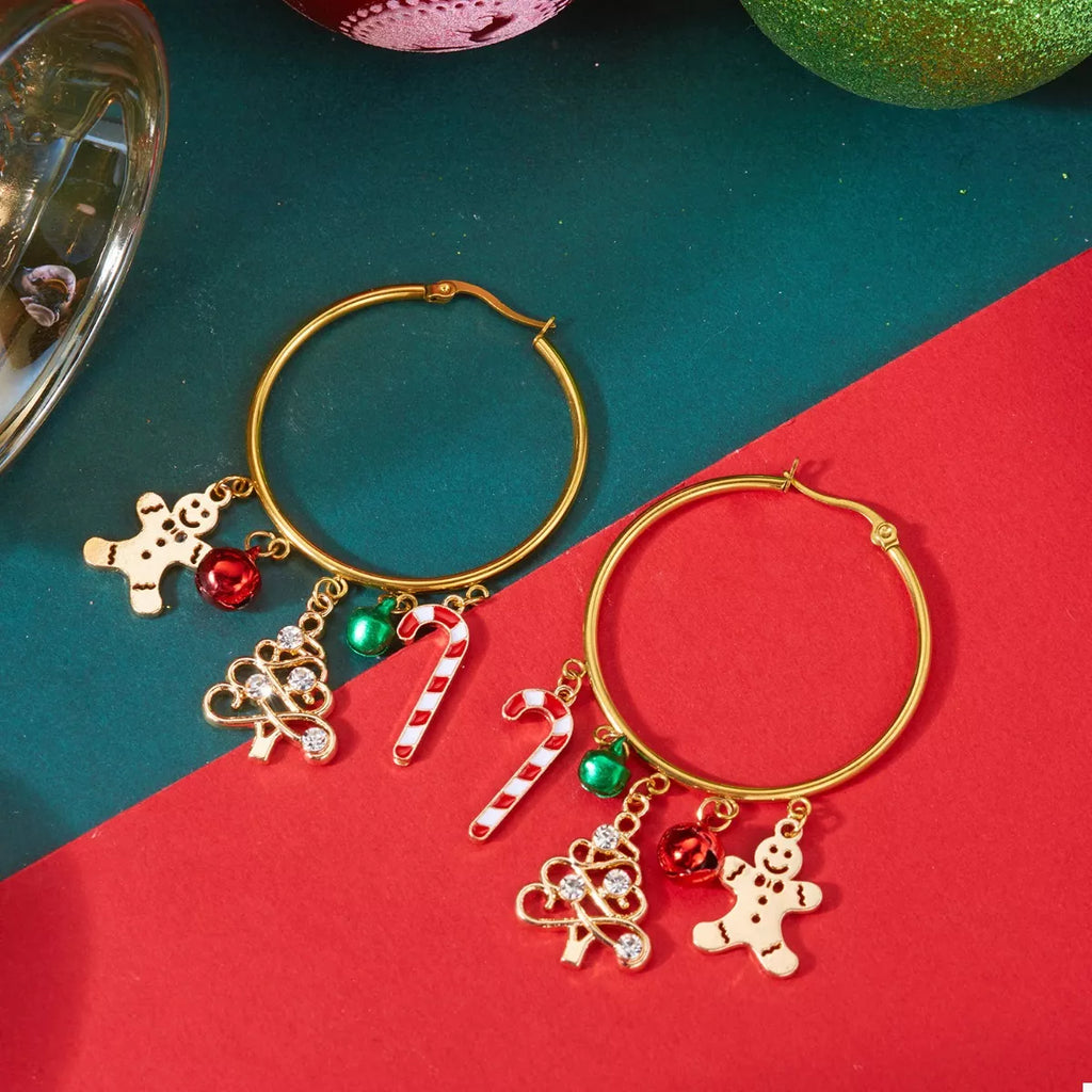 Créoles de Noël en strass