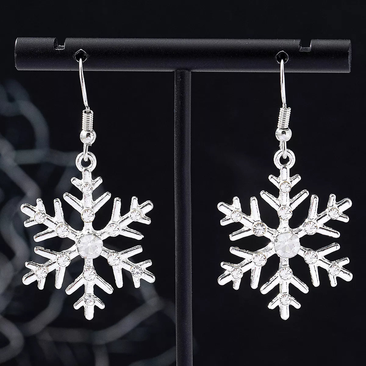 Boucles d'oreilles pendantes — Flocon de neige