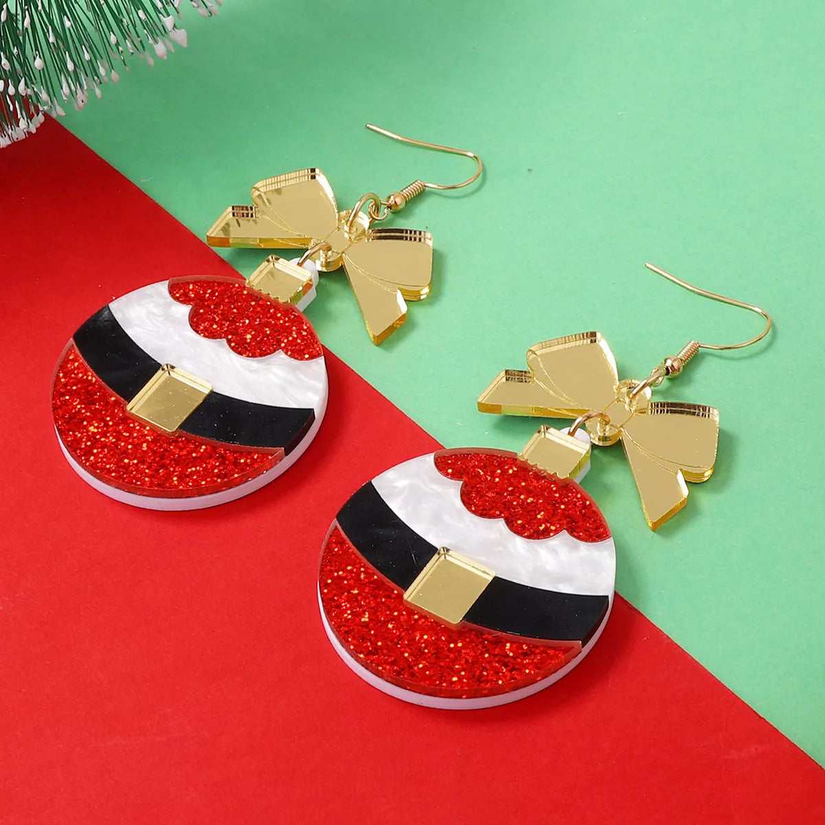 Boucles d'oreilles pendantes — Nœud multicolore