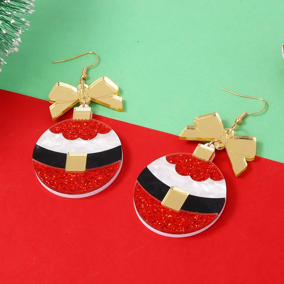 Boucles d'oreilles pendantes — Nœud multicolore