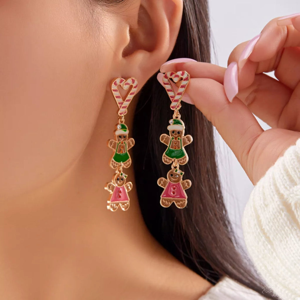 Boucles d'oreilles — Bonhomme en pain d'épices