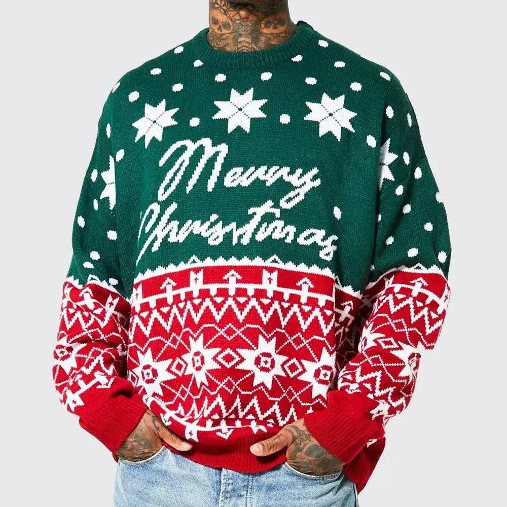 Men's Jacquard Christmas Pullover Sweater-0