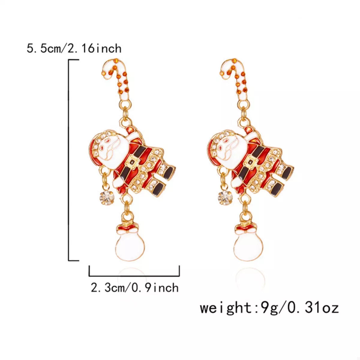 Boucles d'oreilles — Père Noël et strass