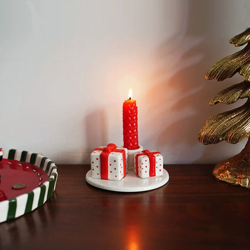 Bougeoir de Noël en céramique