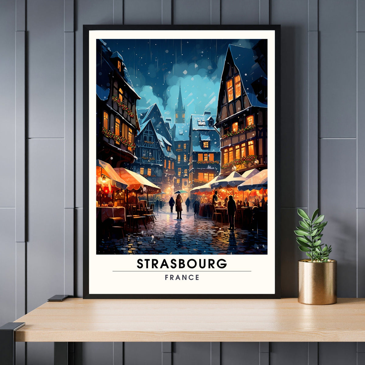 Affiche Strasbourg — Cathédrale la nuit