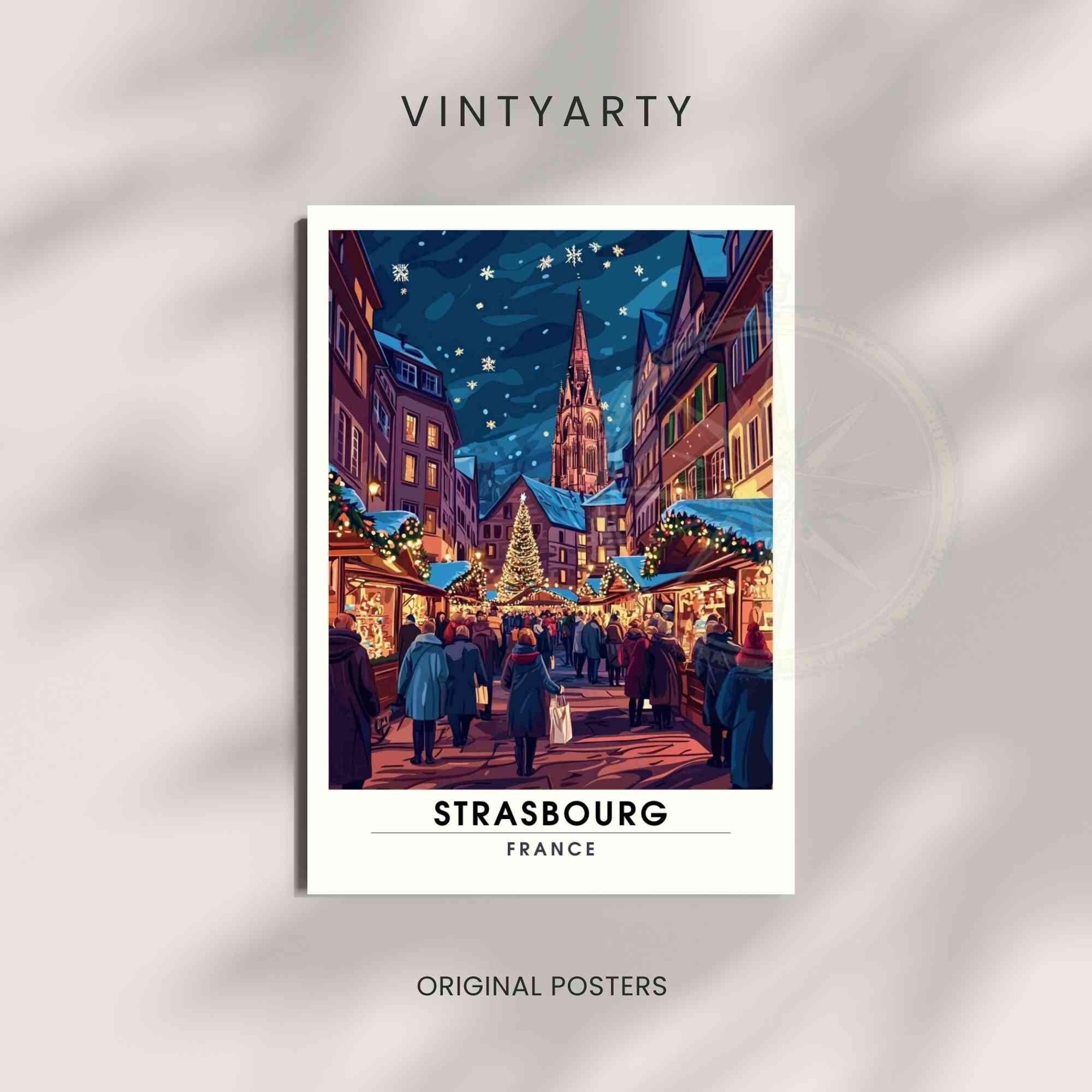 Affiche Strasbourg — Marché de Noël, impression