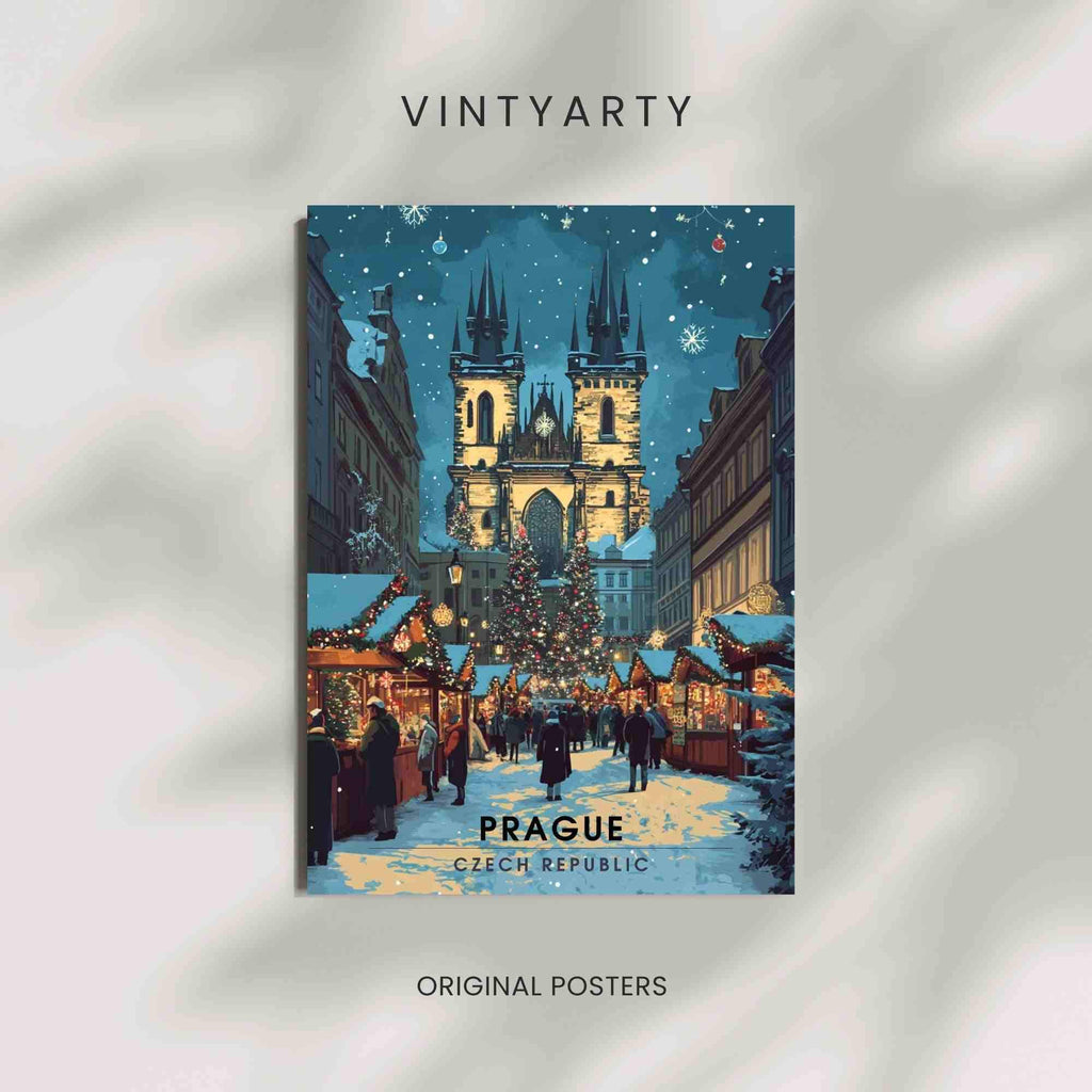 Affiche Prague — Marché de Noël