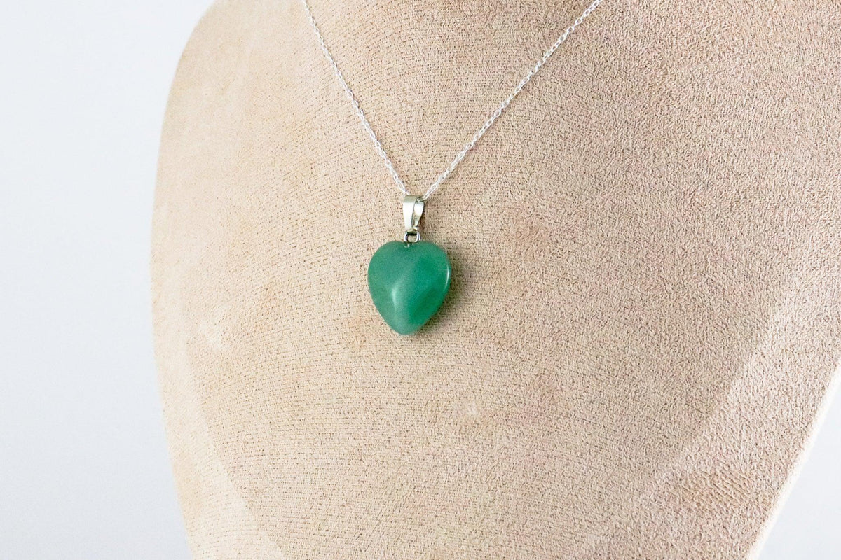 Pendentif Cœur en aventurine verte